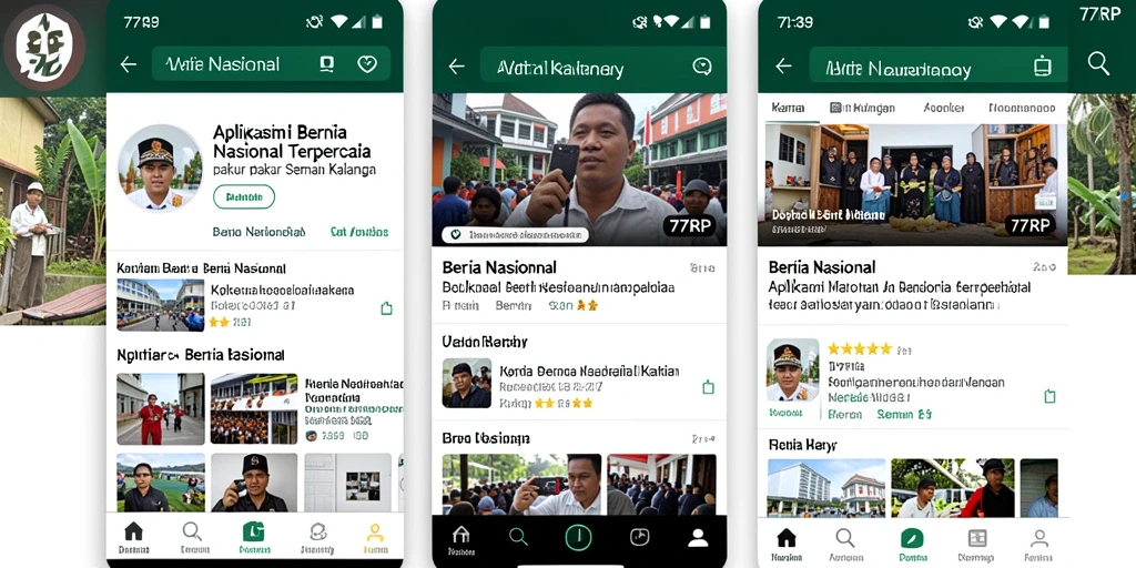 Tampilan antarmuka aplikasi 77RP yang informatif dan user-friendly.