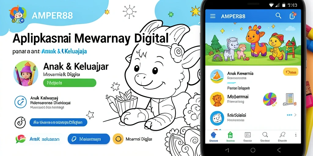 Antarmuka AMPER88 dengan berbagai gambar mewarnai yang menarik.
