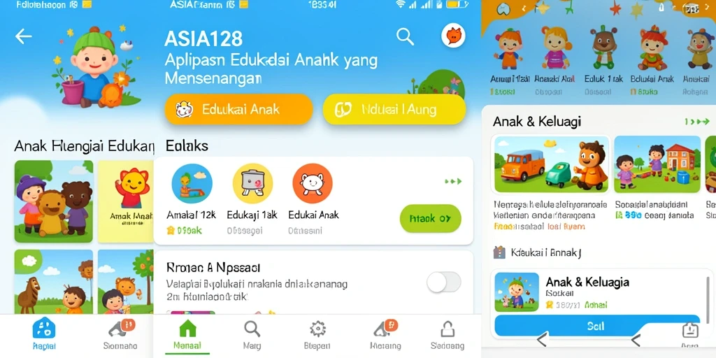 Antarmuka aplikasi ASIA128 yang menyenangkan untuk anak-anak.