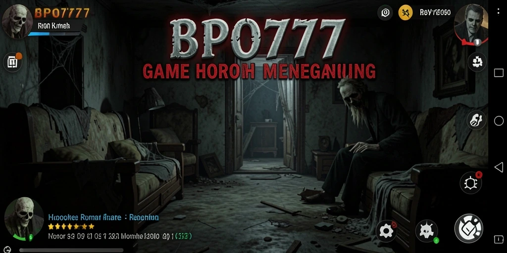 Antarmuka menyeramkan dalam game Horor Rumah BPO777.