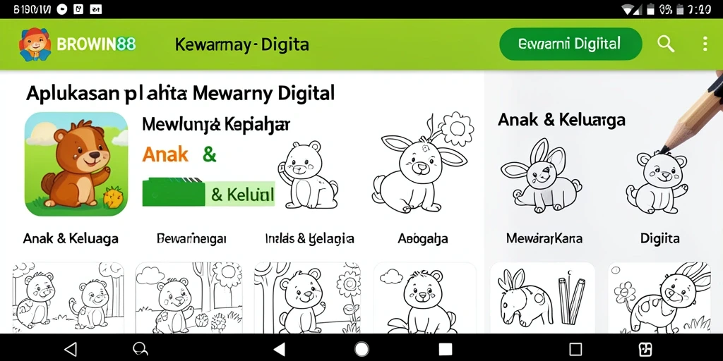 Tampilan antarmuka BROWIN88 yang interaktif untuk Mewarnai Digital.