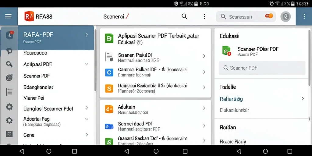 Tampilan antarmuka aplikasi RAFA88 untuk pemindaian PDF yang efisien.