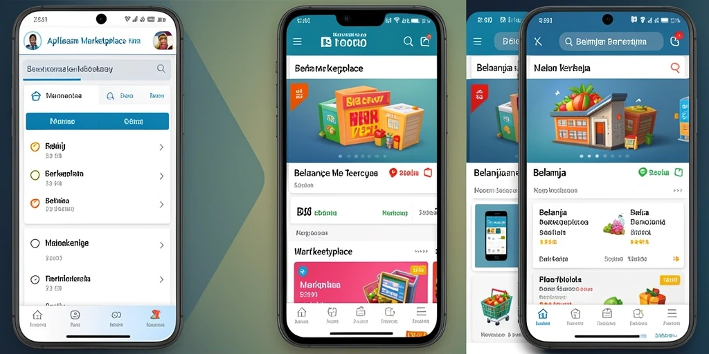 Tampilan antarmuka pengguna aplikasi marketplace RR89 yang intuitif.