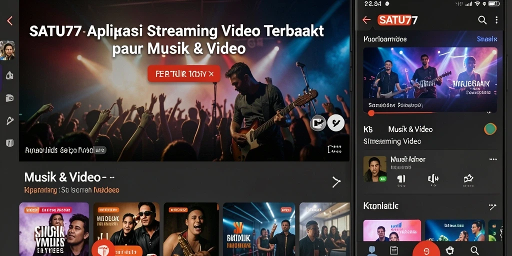 Antarmuka SATU77 yang mudah digunakan untuk Streaming Video.