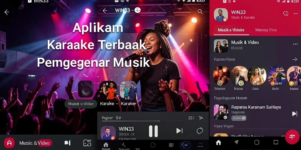 Tampilan antarmuka WIN33 yang memudahkan navigasi dan penggunaan fungsi Karaoke.