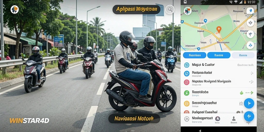 Tampilan antarmuka aplikasi WINSTAR4D untuk navigasi motor.